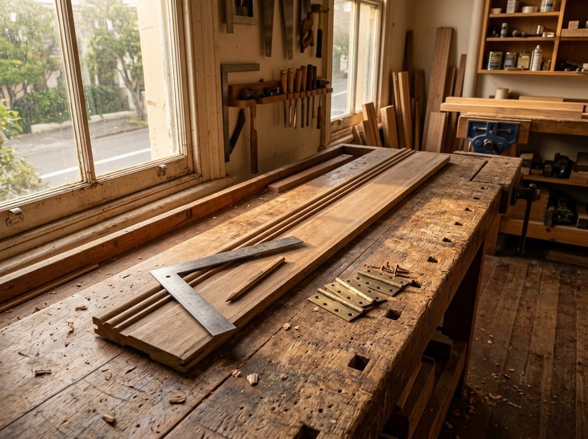 Workshop bench with a federation 180mm skirting offcut in progress